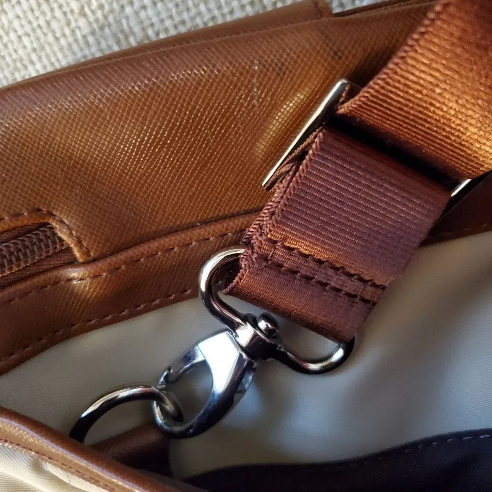 Knomo Tan Quilted Laptop Bag